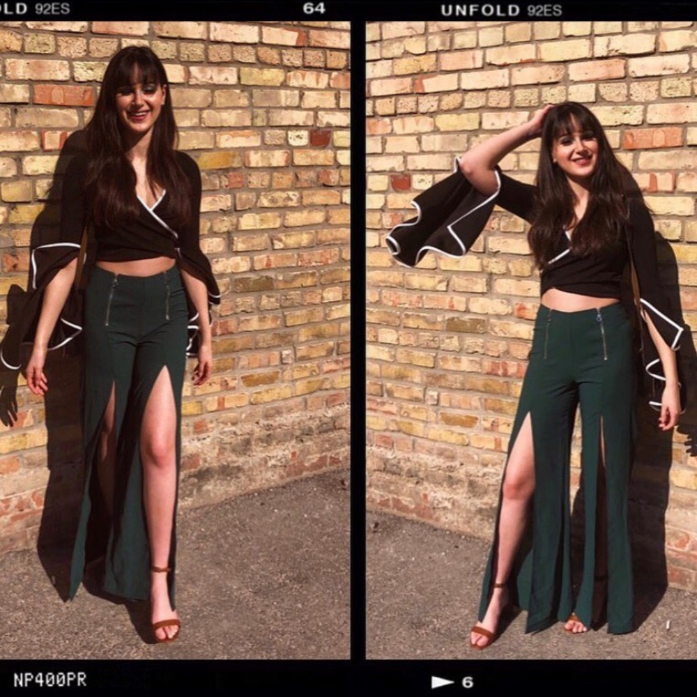 Green Cutout Flares